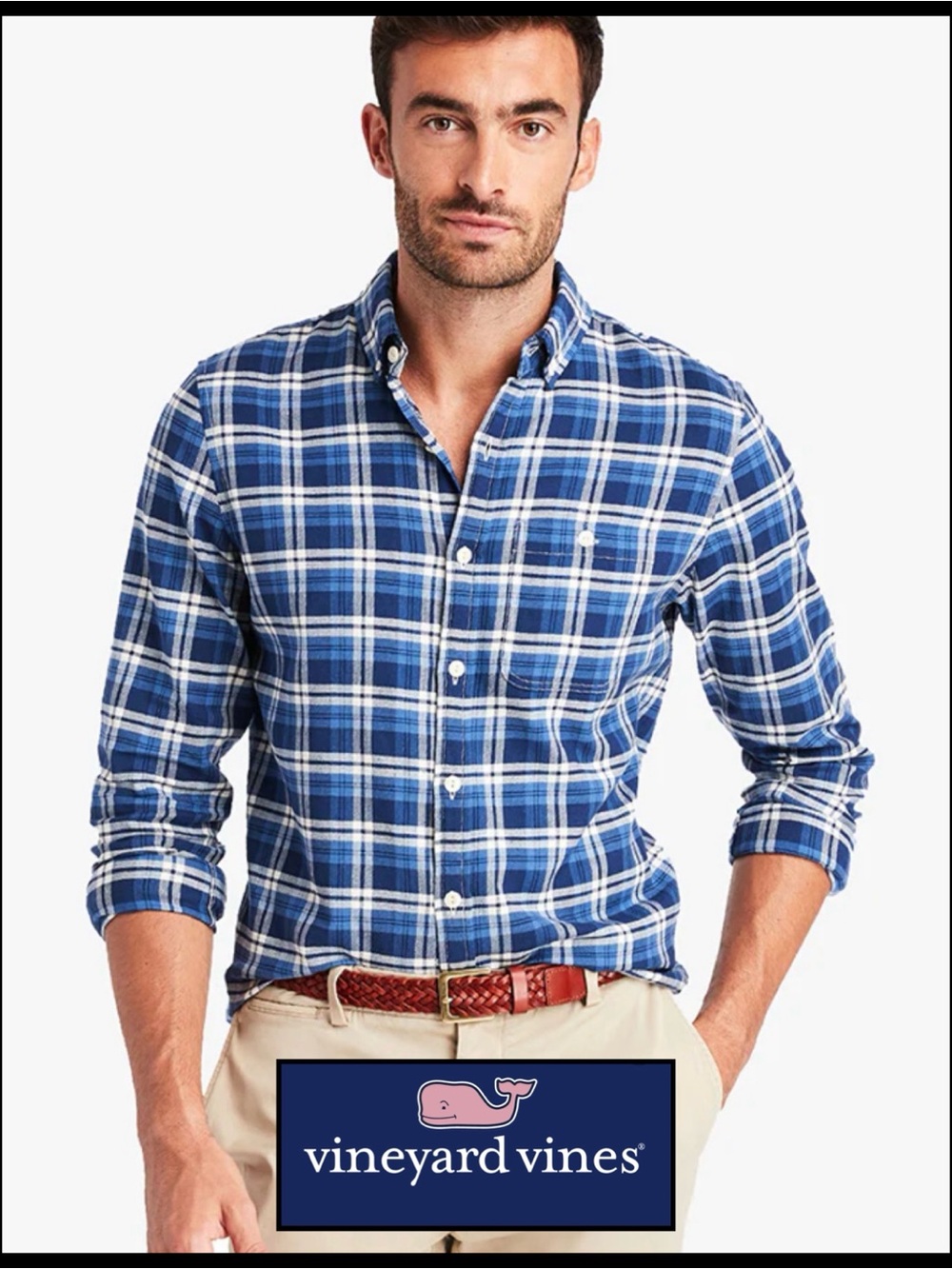 Vineyard Vines Slim Longshore Shirt in Deep Bay.